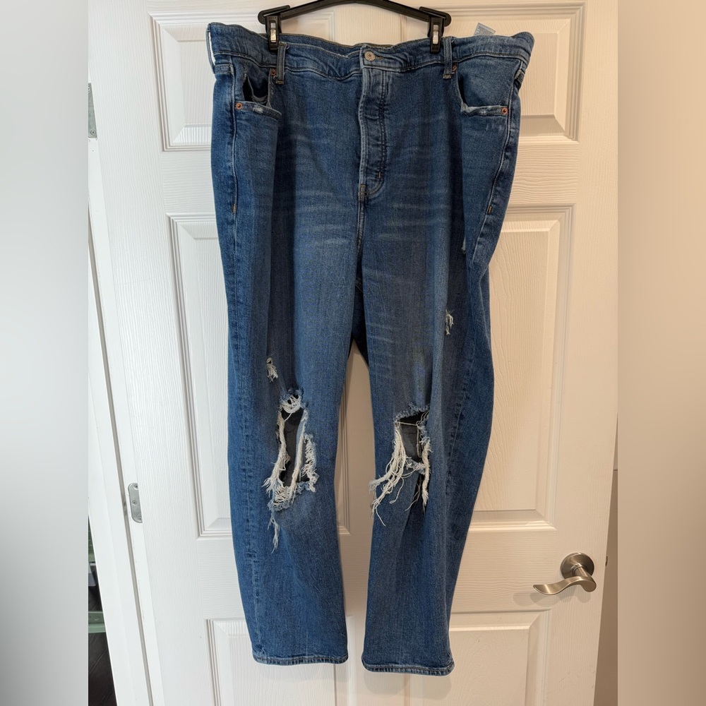 Old Navy Jeans Size 24 Extra High Rise Sky High Straight Distressed